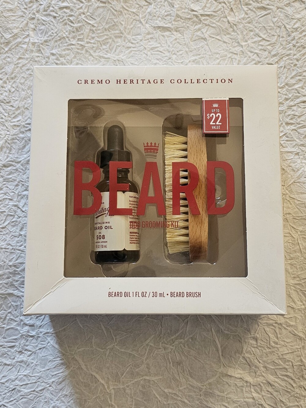 Cremo Heritage Red Beard Oil and Brush Boxed Gift Set mens haircare beards NEW